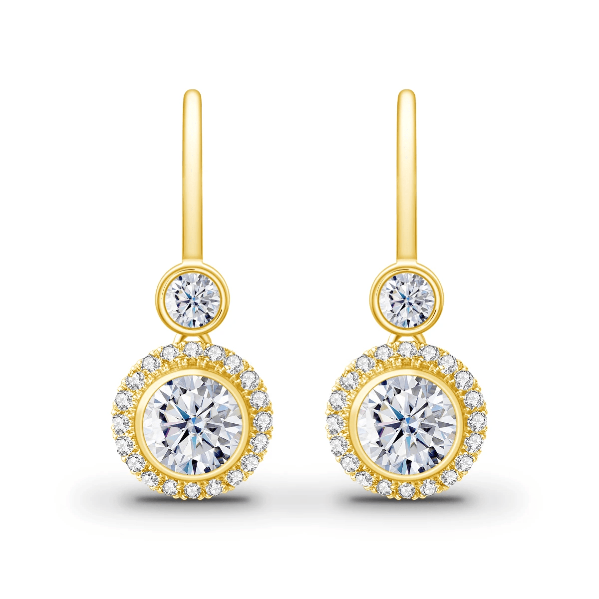 Boucles d'oreilles Éclat Royal Plaqué Or 18cts - Diamant Moissanite 1 Carat 💎