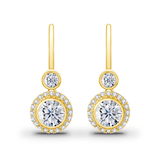 Boucles d'oreilles Éclat Royal Plaqué Or 18cts - Diamant Moissanite 1 Carat 💎