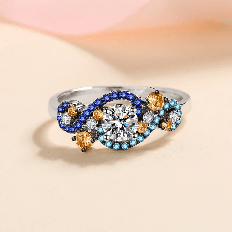 LORIELE - Bague Harmonie Astrale en Argent Sterling 925 - Diamant Moissanite 1 Carat 💎