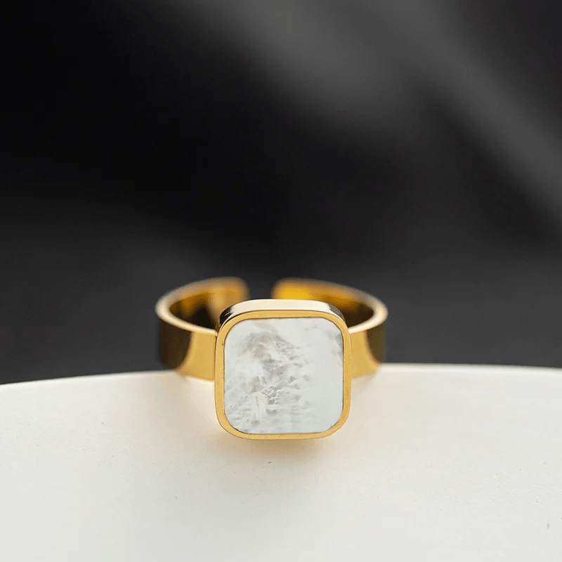 Bague Ajustable Carrée Nacré - LORIELE