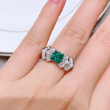 Bague Cocktail Perle De Forêt En Cristal - Vert D'Éclat 🟩