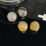 Boucles d'Oreilles Coquillage Marin PlaquĂ© Or 18 Caratsđ