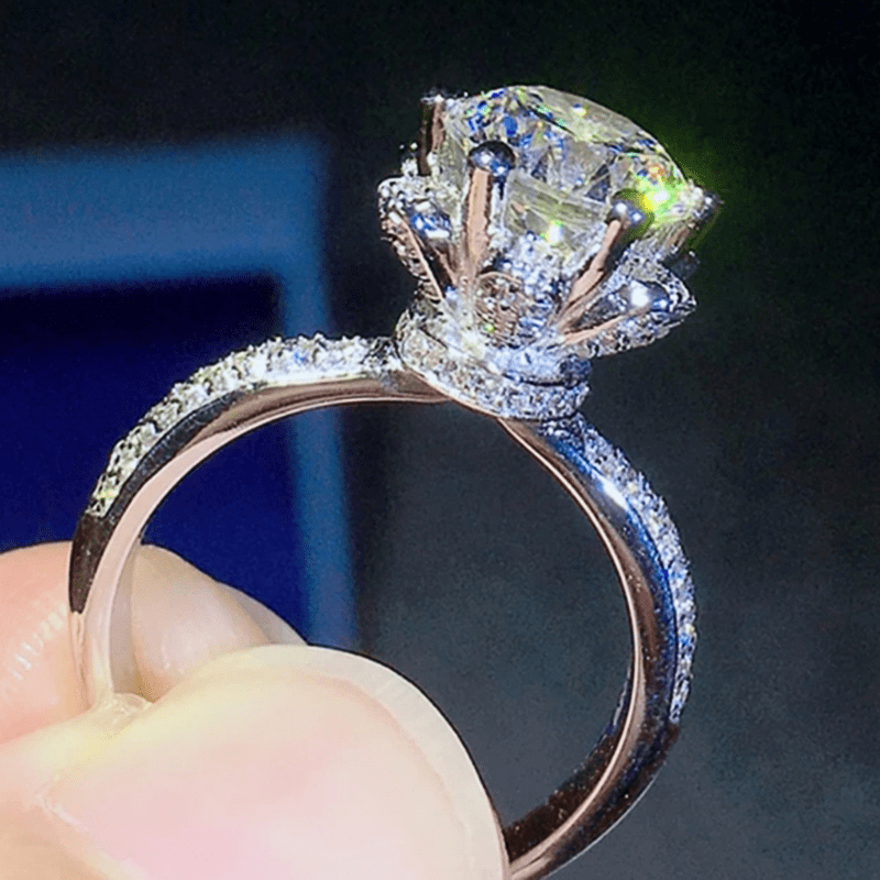 Bague Magnolia en argent sterling 925 avec Diamant 2 CARATS 💎