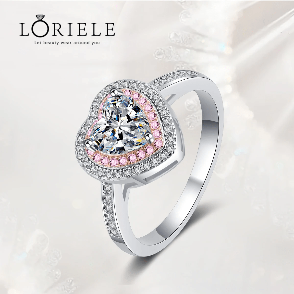 Bague Halo Cœur Promesse En Argent Sterling 925 - Diamant Moissanite 1 Carat 💎