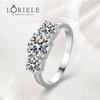 Bague Trinité Célesteen Argent Sterling 925- Diamant Moissanite 1 Carat 💎Loriele™