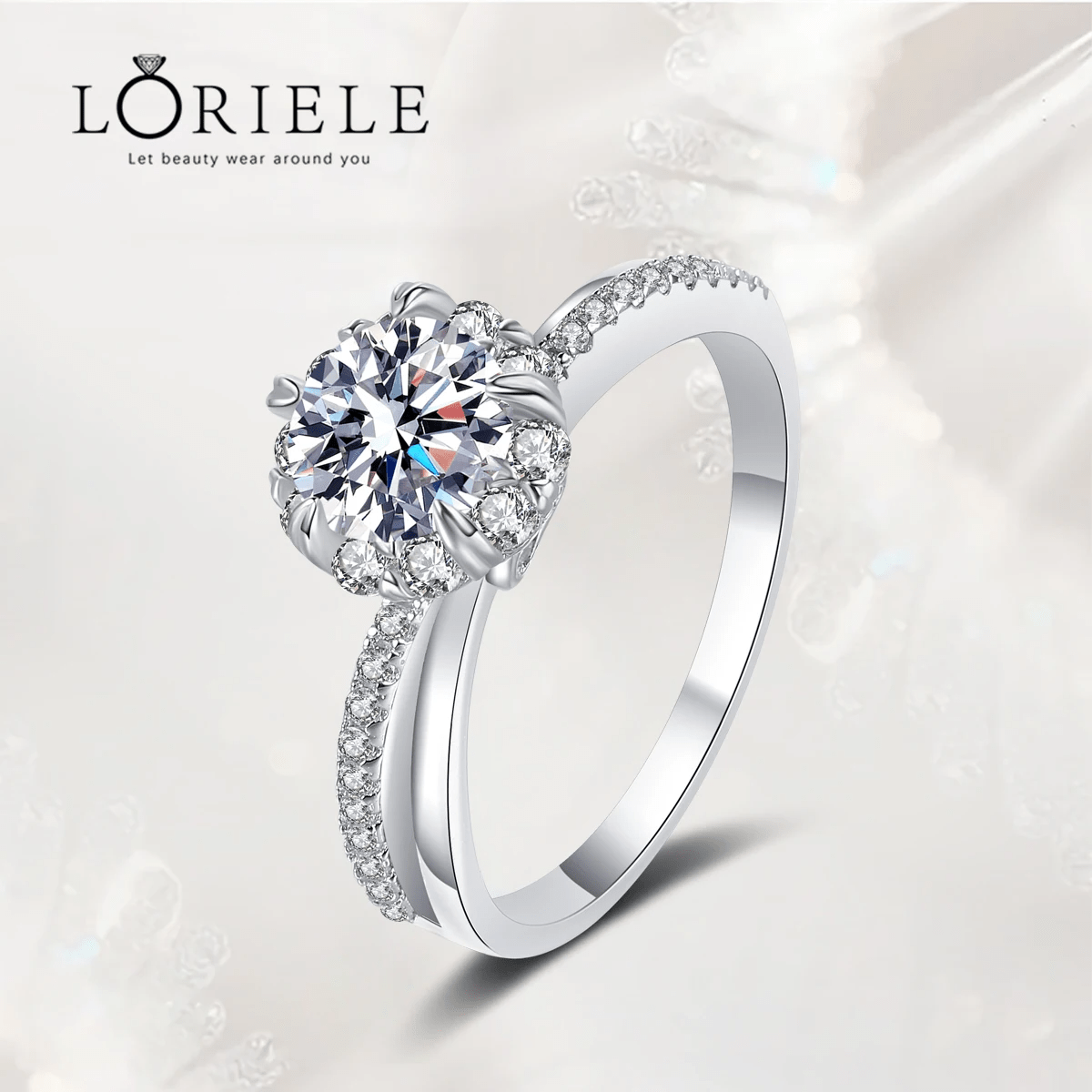 Bague SolitaireUnion Diamantée En Argent Sterling 925 - Diamant Moissanite 1 Carat 💎Loriele™
