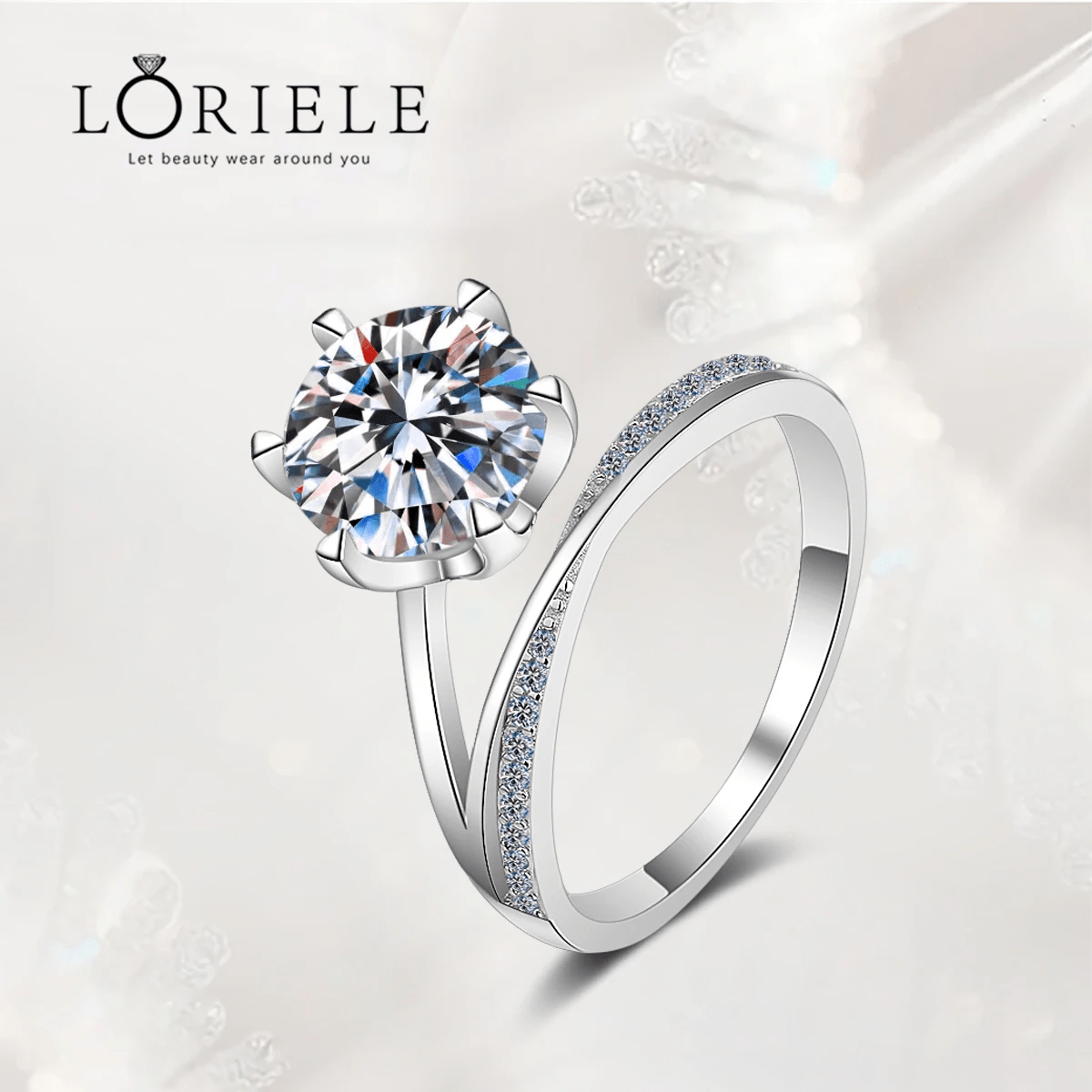 Bague de l'Exil Solitaire En Argent Sterling 925 - Diamant Moissanite 1 Carat 💎Loriele™