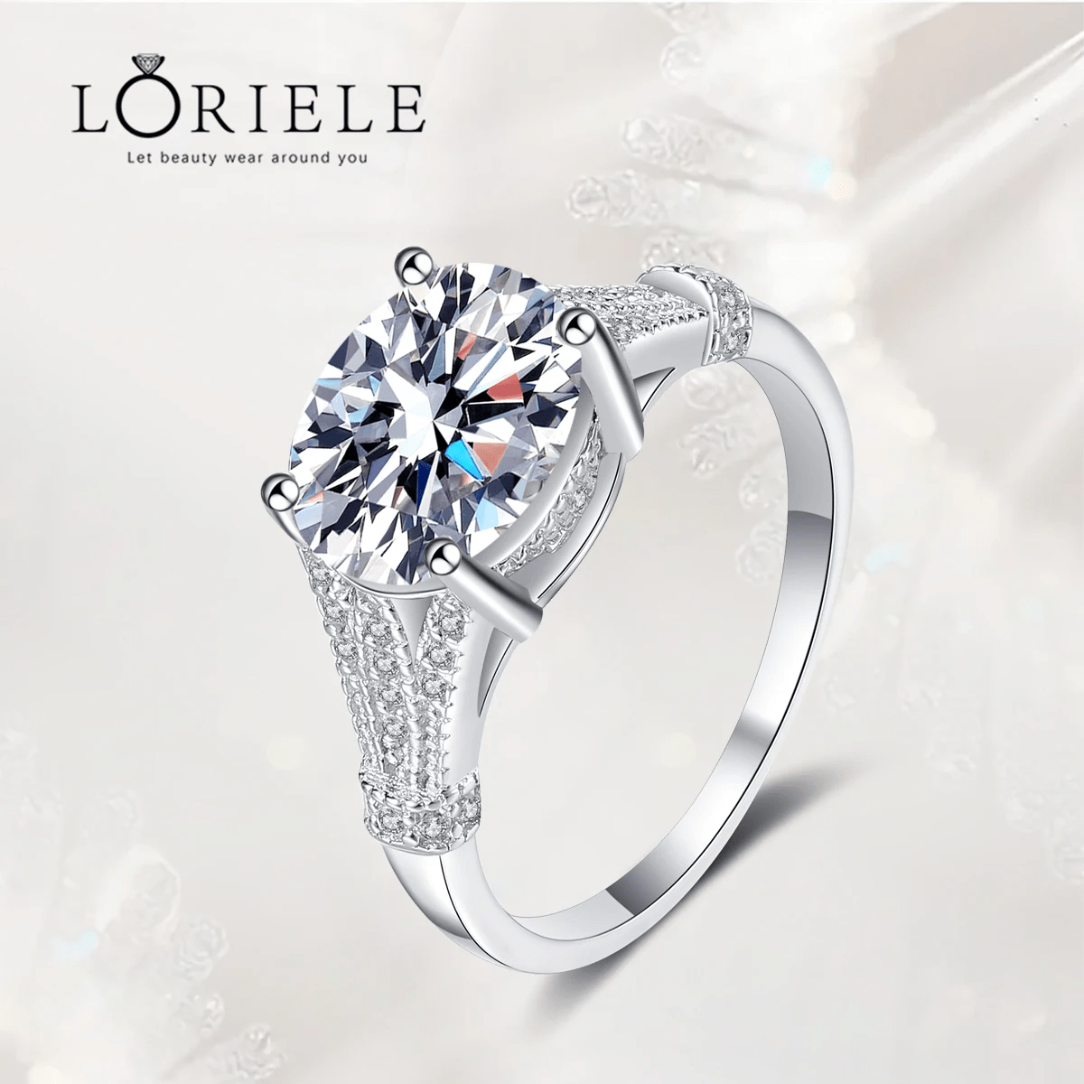 Bague Solitaire Éclat Divin En Argent Sterling 925 - Diamant Moissanite 1 Carat 💎Loriele™