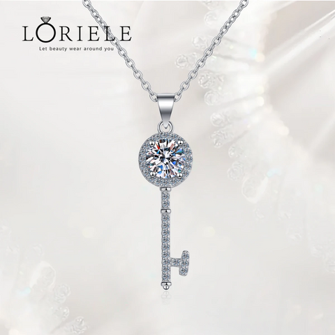 Pendentif klefki en Diamant Moissanite 💎 - Argent Sterling 925 Loriele™
