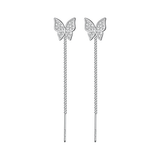 Boucles d'oreilles Papillon pendante Plaqué Or 18cts ou Argent Loriele™
