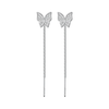 Boucles d'oreilles Papillon pendante Plaqué Or 18cts ou Argent Loriele™