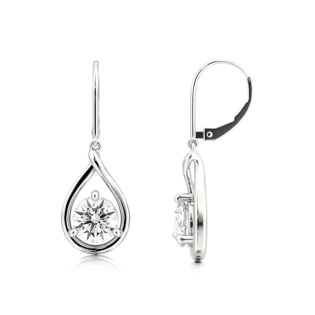 Boucles d'oreilles Goutte de Cristal - Diamant Moissanite 1 Carat 💎