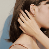 Boucles d'oreilles Chic Xmiral plaqué Or 18 Carats - Diamant 1 Carat 💎