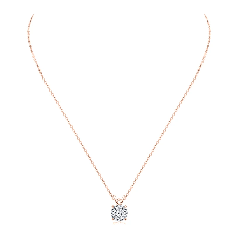 Collier Victoria Or Rose - Diamant Moissanite 1 Carats💎Loriele™