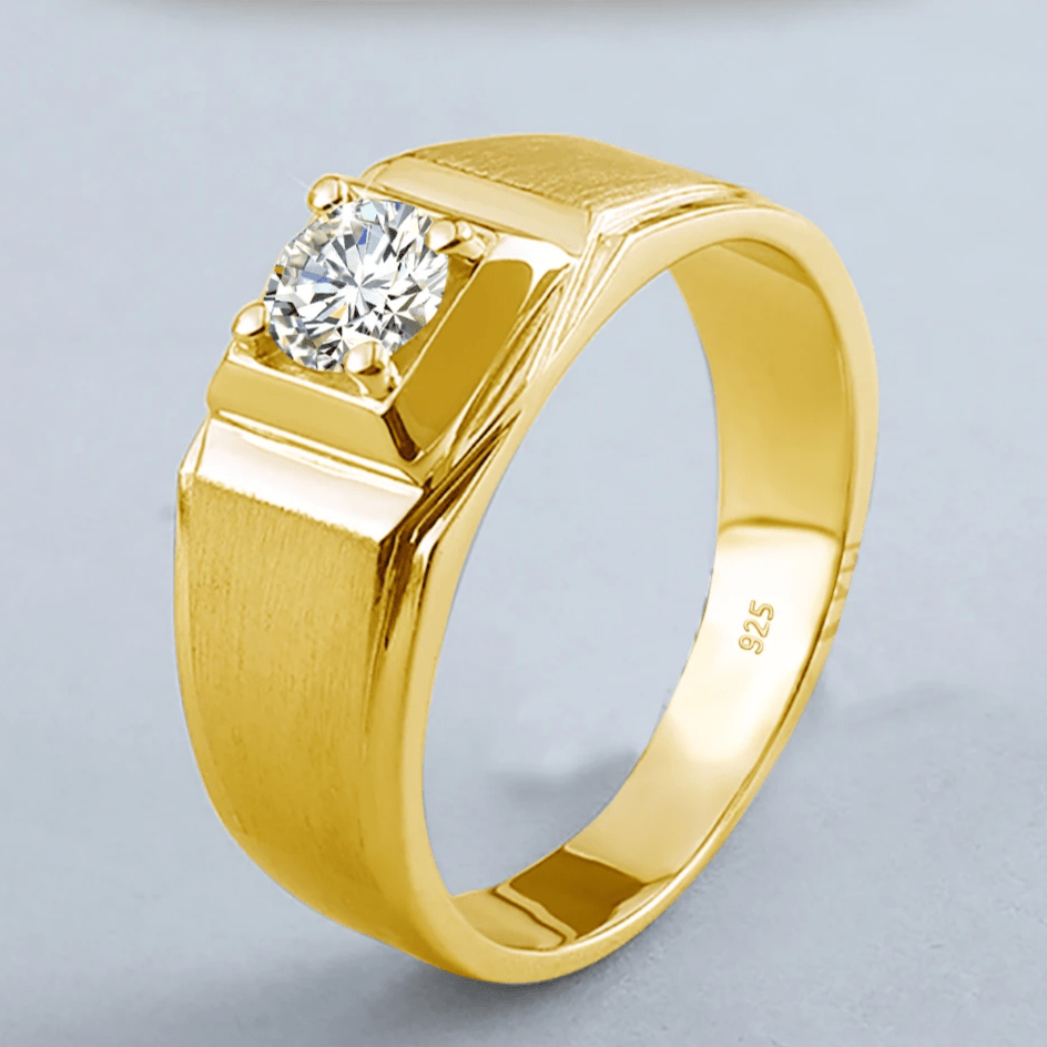 Bague Ishtar Bellona Métal Plaqué Or 18 Carats - Diamant Moissanite 1 Carat 💎