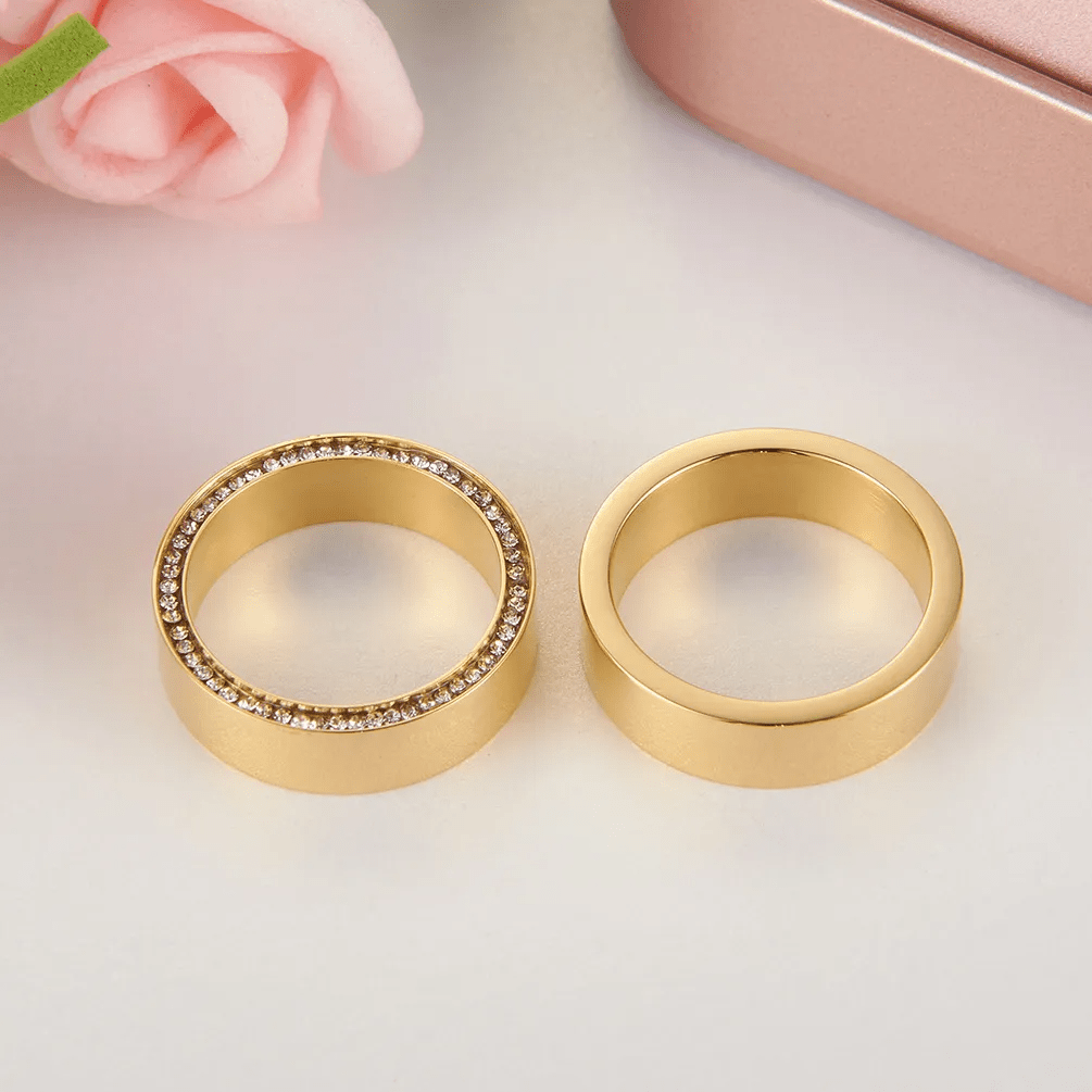 Anneaux de CARLA - Plaqué Or 18 Carats & Argent Sterling 925 - Diamant Moissanite 1 Carat 💎