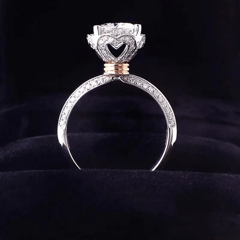 Bague Solitaire pavé Éclat d'Aphrodite Argent Sterling 925 - Diamant Moissanite 1 Carat 💎