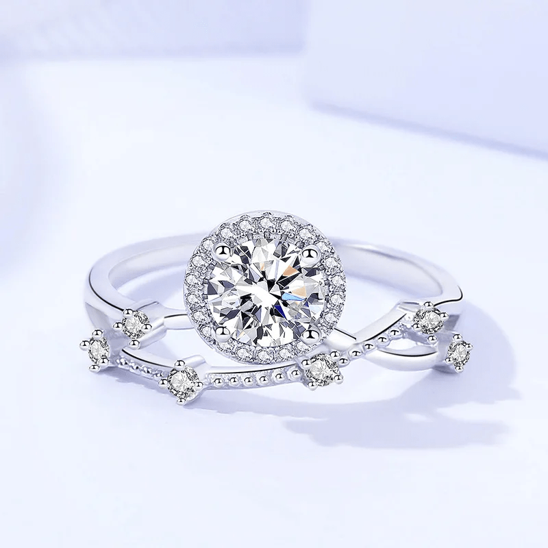 Bague Solitaire Constellation En Argent Sterling 925 - Diamant Moissanite 1 Carat 💎