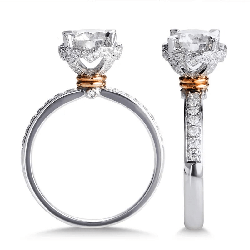 Bague Solitaire pavé Éclat d'Aphrodite Argent Sterling 925 - Diamant Moissanite 1 Carat 💎