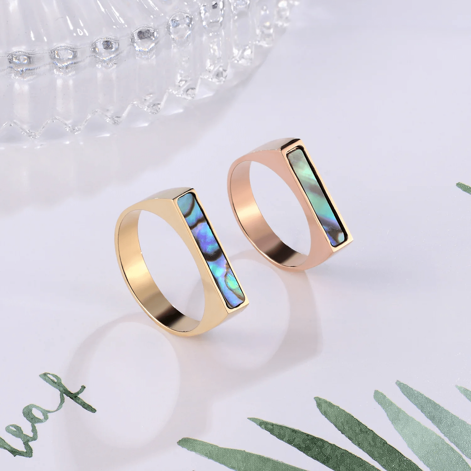 Bague Carrée Harmonia Rainbow, Plaquée Or 14K - 🌈