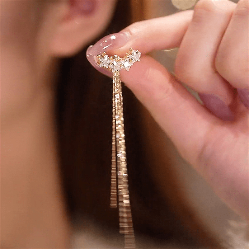 Boucles d'oreilles Etoile Pampille Plaqué Or 18 Carats Loriele™