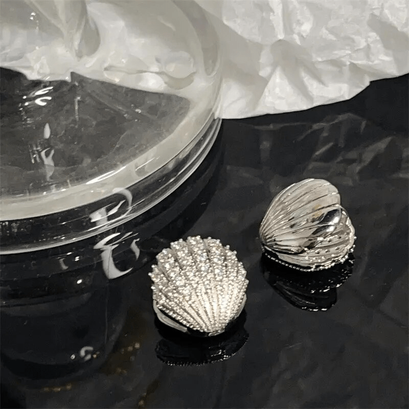 Boucles d'Oreilles Coquillage Marin PlaquĂ© Or 18 Caratsđ