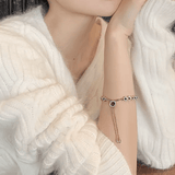 LORIELE - Bracelet Ajustable Ruby Fleur Ecarlate plaqué Or 14K🌹