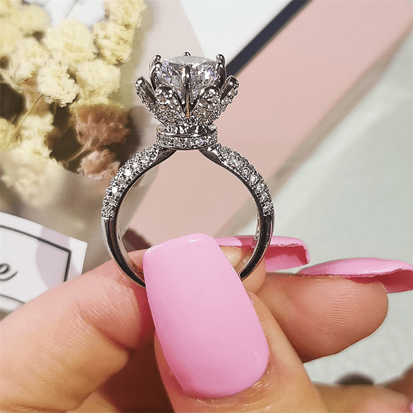 Bague Magnolia en argent sterling 925 avec Diamant 2 CARATS 💎