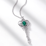 Collier Clé Secret d’Avaline en Argent Sterling 925 - Émeraude 1 Carat ❇️