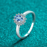 Bague Solitaire Paradis TurquoiseEn Argent Sterling 925 - Diamant Moissanite 1 Carat 💎Loriele™