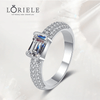 BagueÉmeraude Lueur de Flocon En Argent Sterling 925 - Diamant Moissanite 1 Carat 💎Loriele™