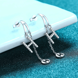 Boucles d'oreilles pendante H en Argent Sterling 925 Loriele™