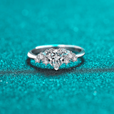 Bague Trio de Sérénité en Argent Sterling 925- Diamant Moissanite 1 Carat 💎Loriele™