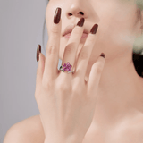 Bague Brise Florale Ecarlate en Argent Sterling 925 - Crystal Swarovski 🌺💎