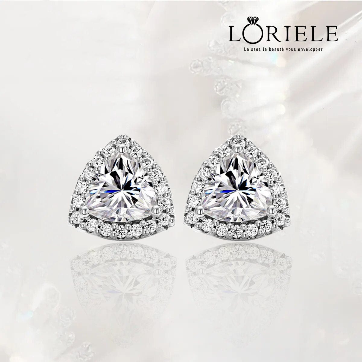 Boucles d'oreilles Pyramide de Brillance En Argent Sterling - Diamant Moissanite 1 Carat 💎