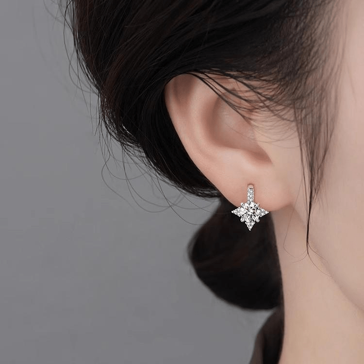 Boucles d’oreilles Étreinte d’Étoiles Filantes ✨ - Diamant Moissanite💎