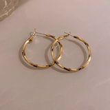 Boucles d'oreilles Créole Twist Plaqué Or 18 Carats - Loriele™