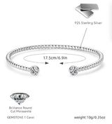 Bracelet Symphonie Perlée en Argent sterling 925 - Diamant Moissanite 1 Carat 💎
