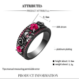 Bague Rose des Ombres en Rhodium Noir - Moissanite Rouge 1 Carat 💎