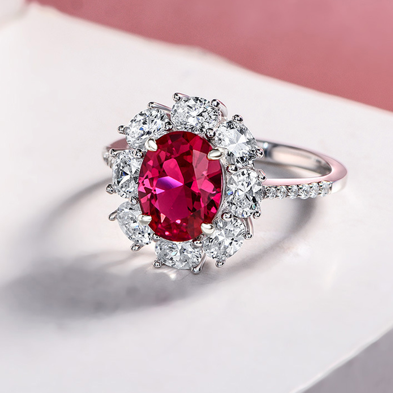 Bague Éclat Carmine - Diamant Moissanite Rouge 🟥