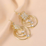 Boucles d'oreilles Fleur de Cristal Plaqué Or 18 Carats Loriele™