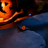 Bague Solitaire Crimson Phantom en Rhodium Noir - Moissanite Rouge 1 Carat 💎