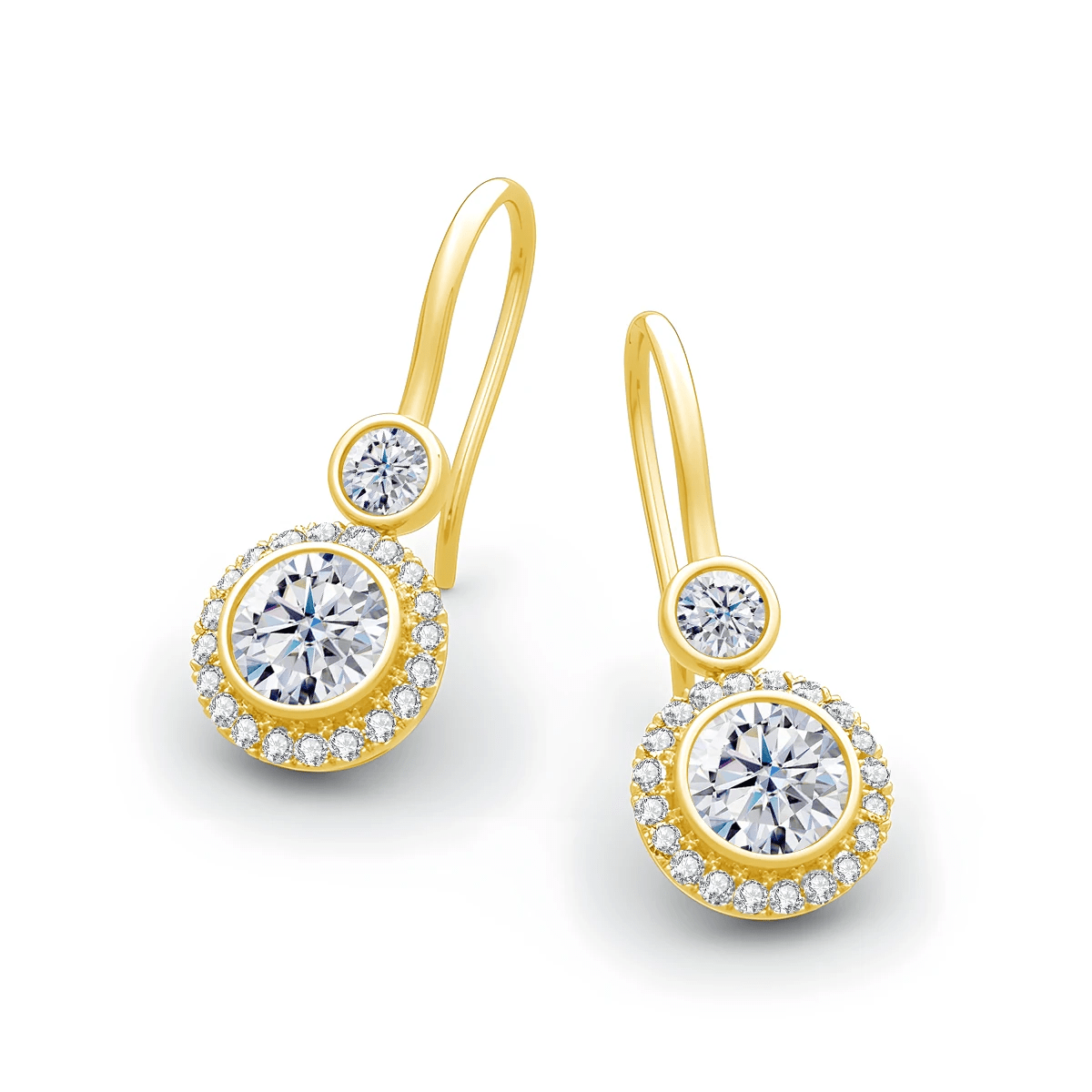 Boucles d'oreilles Éclat Royal Plaqué Or 18cts - Diamant Moissanite 1 Carat 💎