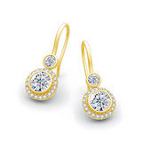 Boucles d'oreilles Éclat Royal Plaqué Or 18cts - Diamant Moissanite 1 Carat 💎