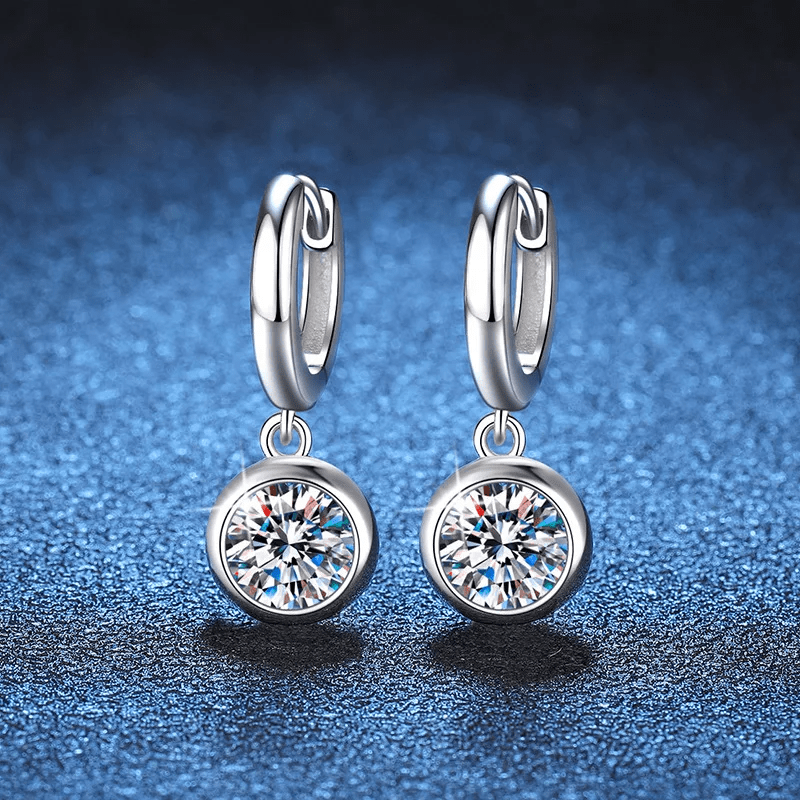 Boucles d'oreillesGlobe Éblouissant En Argent Sterling- Diamant Moissanite 1 Carat 💎