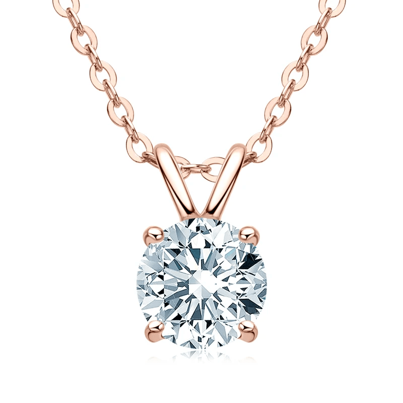 Collier Victoria Or Rose - Diamant Moissanite 1 Carats💎Loriele™