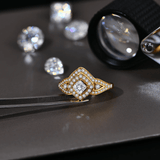 LORIELE - Bague de Fiançailles Solis Splendor Plaqué Or 18 Carats - Diamant Moissanite 1 Carat 💎