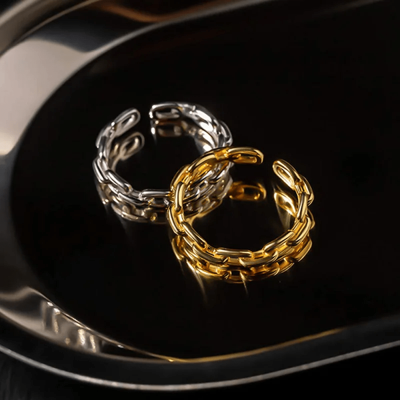 Bague Ajustable en maillons d'ore - LORIELE