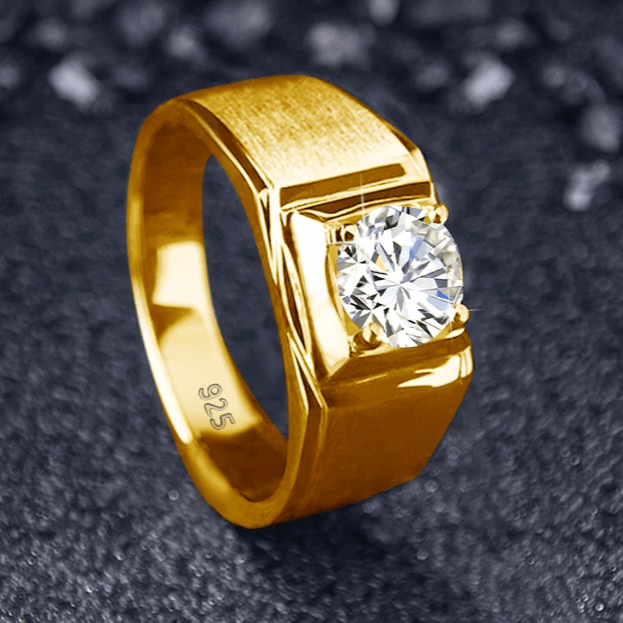 Bague Ishtar Bellona Métal Plaqué Or 18 Carats - Diamant Moissanite 1 Carat 💎