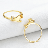 Ensembles de bagues Main Éclat du Destin Plaqué Or Jaune 18 carats - Diamant Moissanite 1 Carat 💎